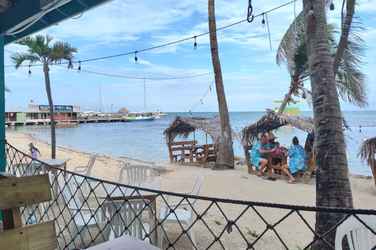 Picture of the beach in San Pedro, Ambergris Caye, Belize.